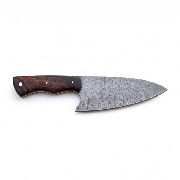 5.25" Damascus Chef Knife | Rosewood, side profile on white