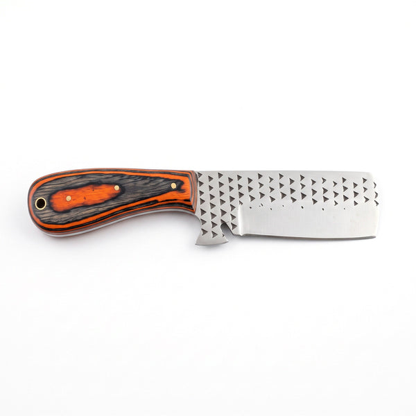 Ranch 7.5" Rasp Steel Cowboy Knife | Dyed Wood, side profile on white
