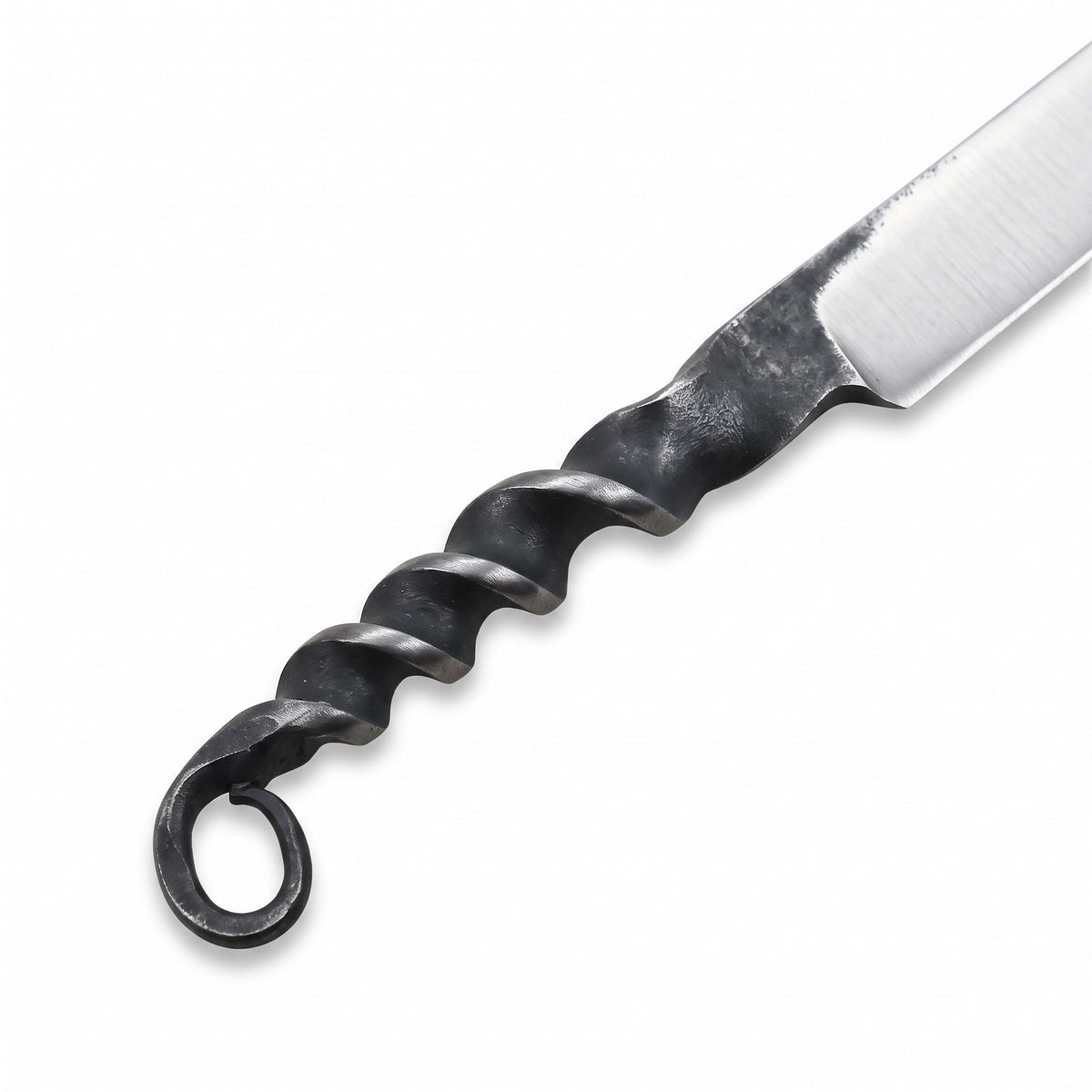 4.25" Carbon Steel Steak Knife | Steel, handle and fittings close-up