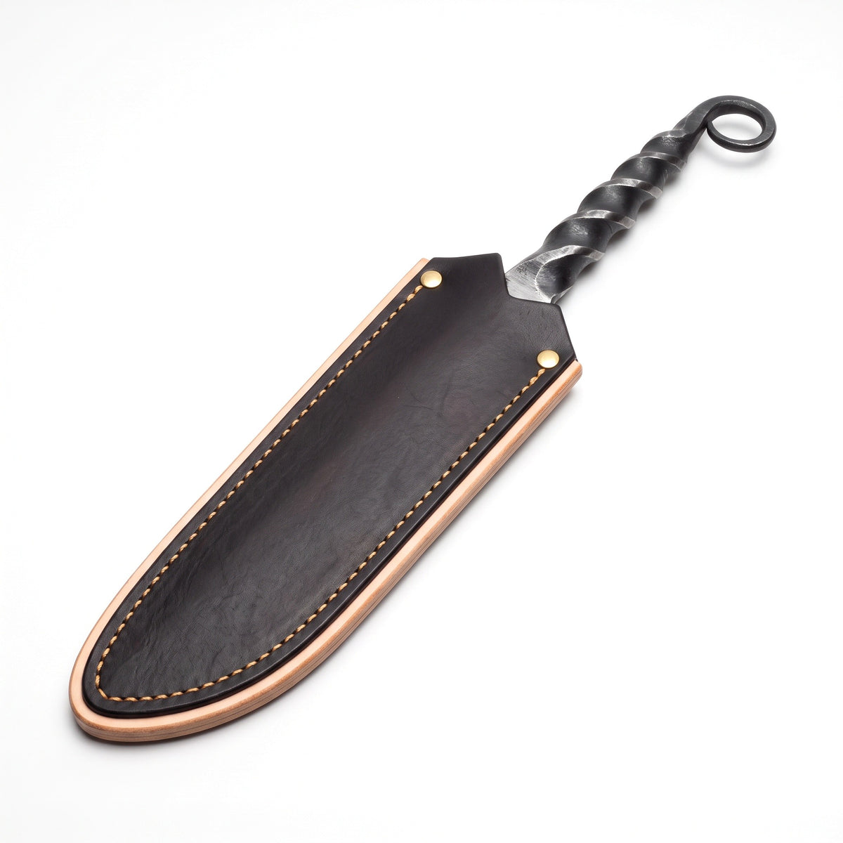 4.25" Carbon Steel Steak Knife | Steel, seated in the Crownridge blade guard