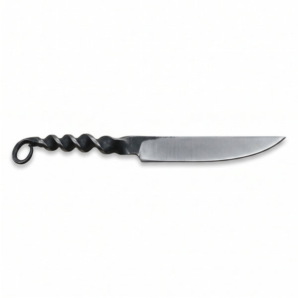 4.25" Carbon Steel Steak Knife | Steel, side profile on white