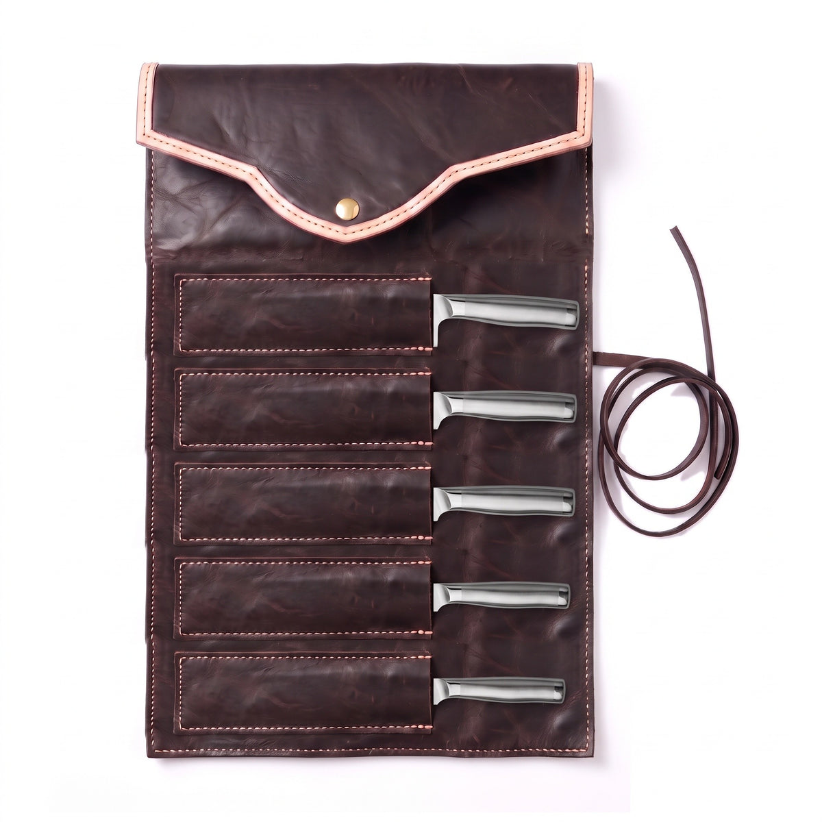 5-Piece Carbon Steel Knife Block Set | Steel, seated in the Crownridge knife roll