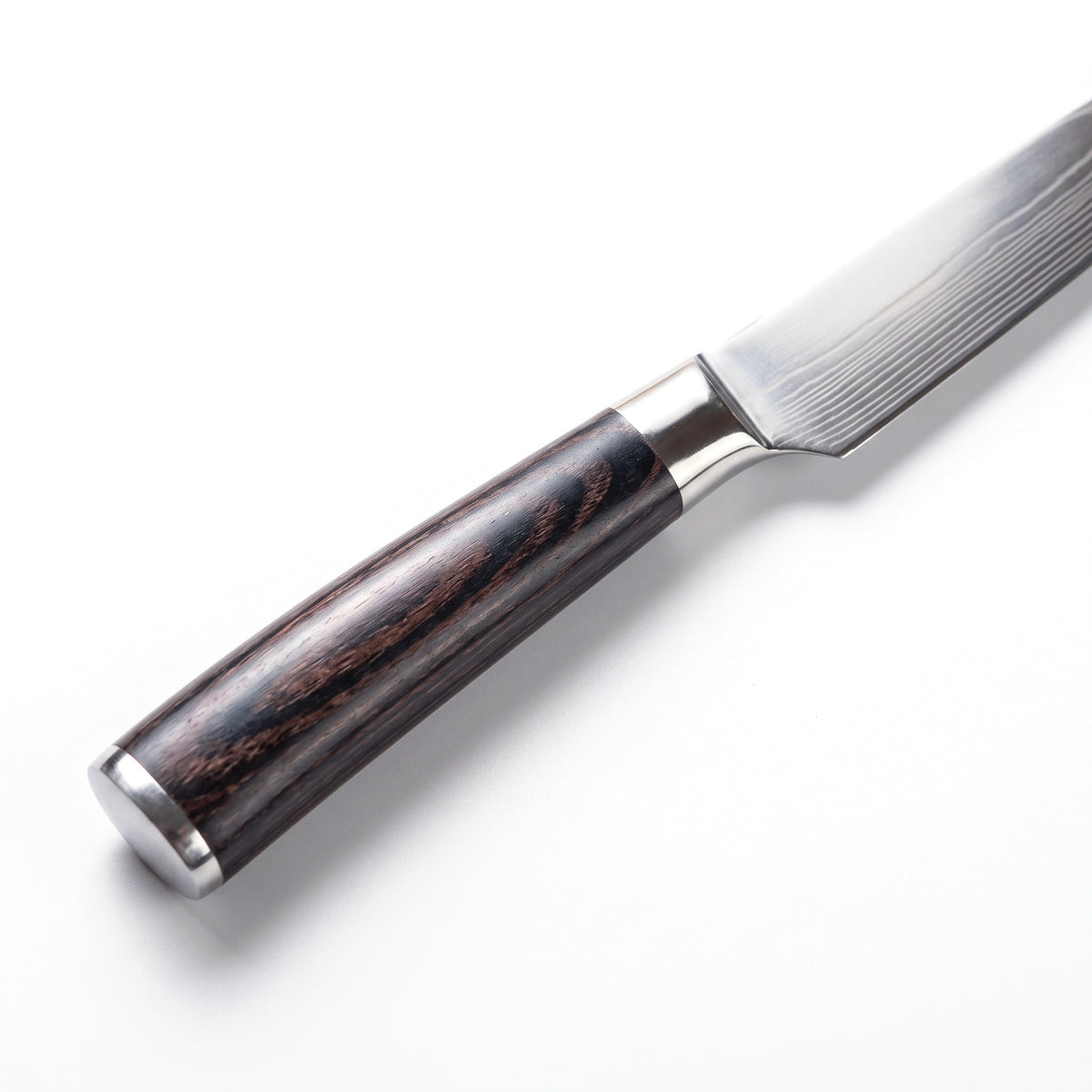5-Piece Carbon Steel Steak Knife Set | Pakkawood, handle and fittings close-up