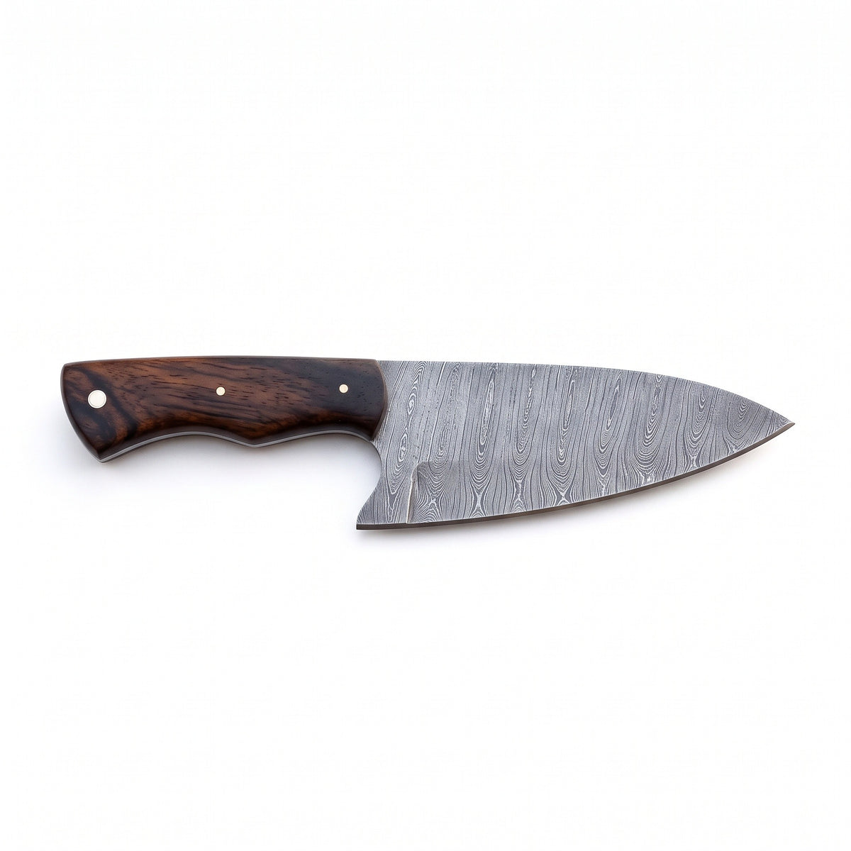 5.25" Damascus Chef Knife | Rosewood, side profile on white