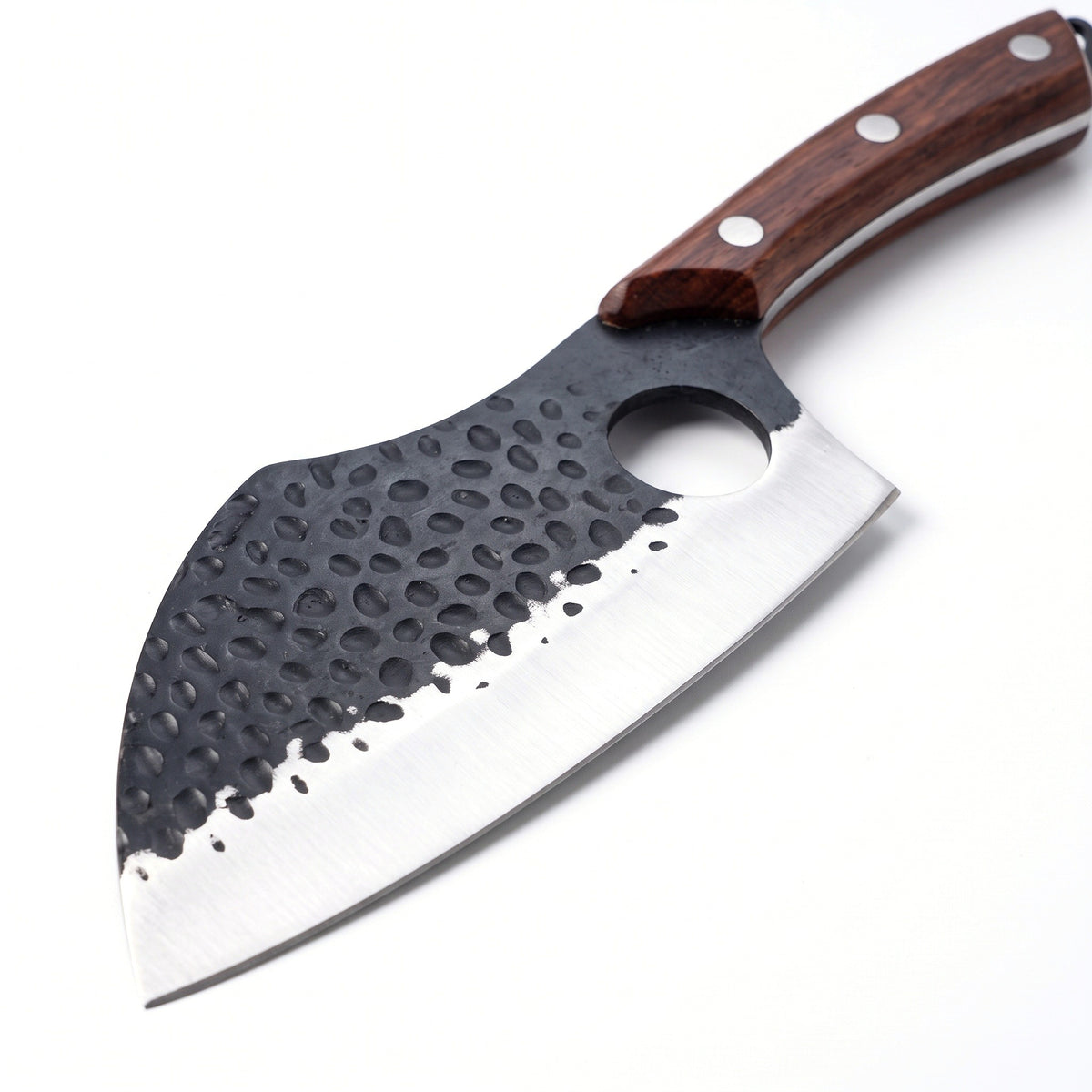 6" Damascus Santoku Knife | Cord Wrap, Damascus blade close-up