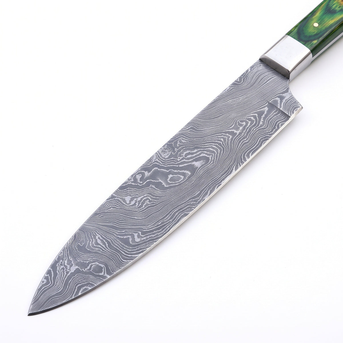 6-Piece Damascus Kitchen Knife Set | Pakkawood, Damascus blade close-up