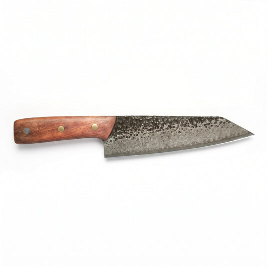 7.25" Damascus Kiritsuke Knife | Rosewood, side profile on white