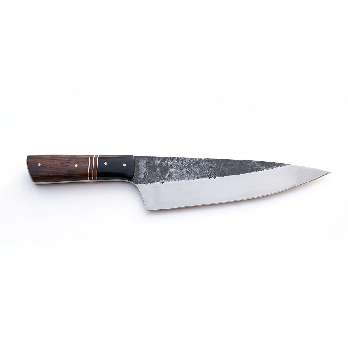 8" Carbon Steel Chef Knife | Rosewood II, side profile on white