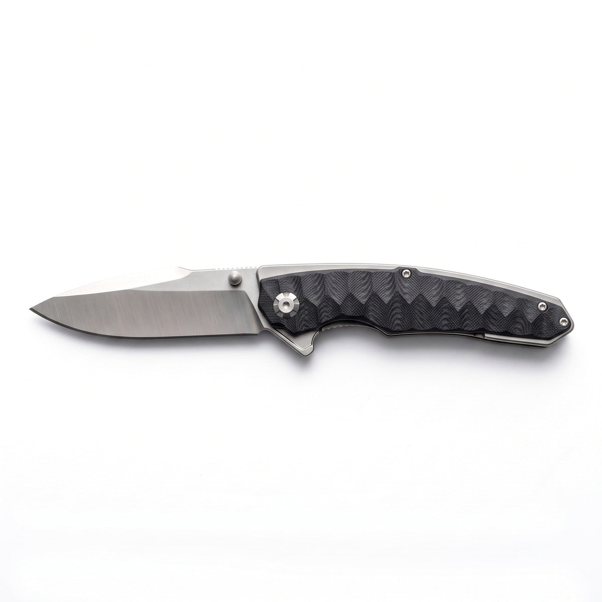 Creek 8.5" Carbon Steel Pocket Knife | G10, side profile on white