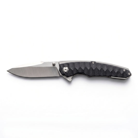 Creek 8.5" Carbon Steel Pocket Knife | G10, side profile on white