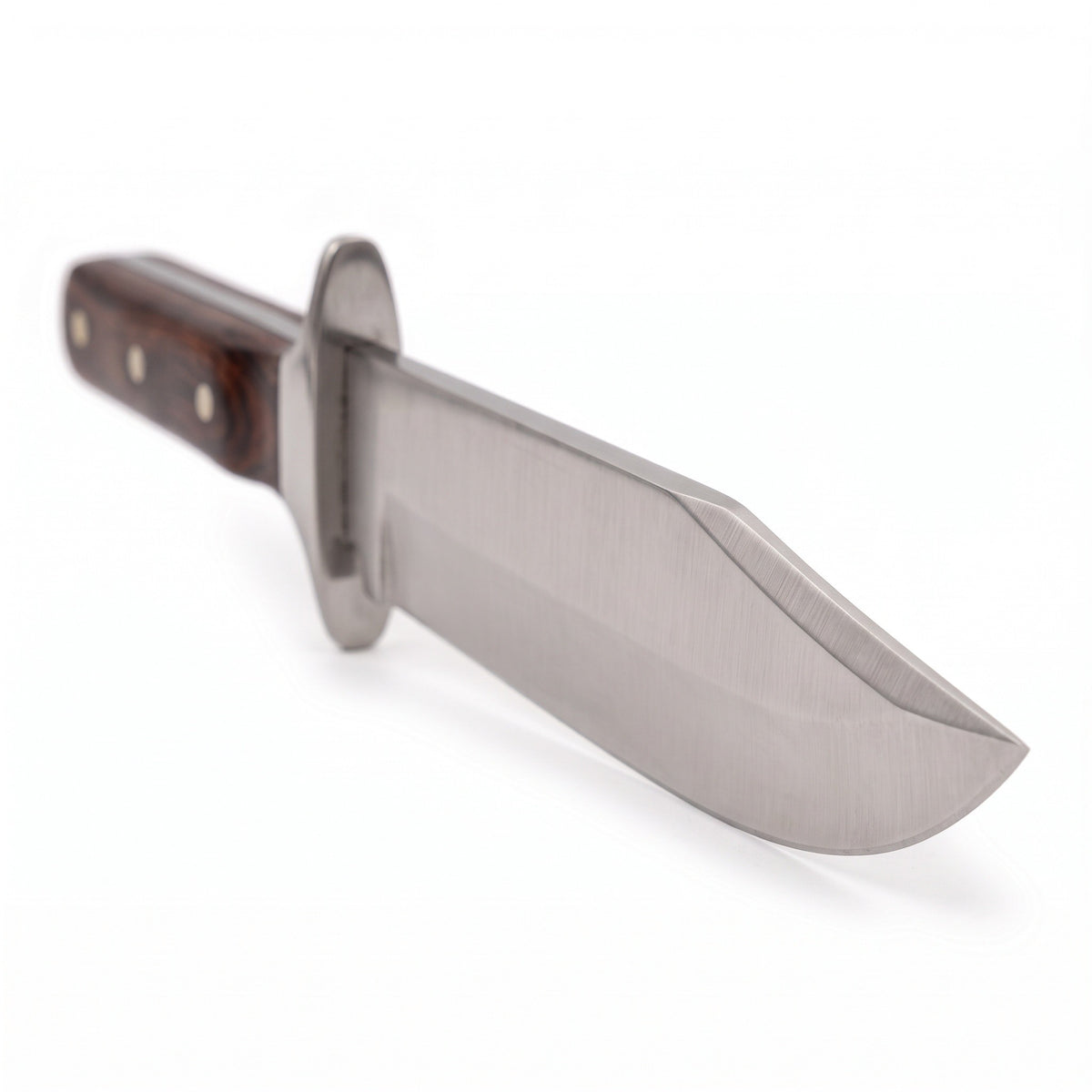 Highline 15" Carbon Steel Bowie Knife | Rosewood, carbon steel blade close-up