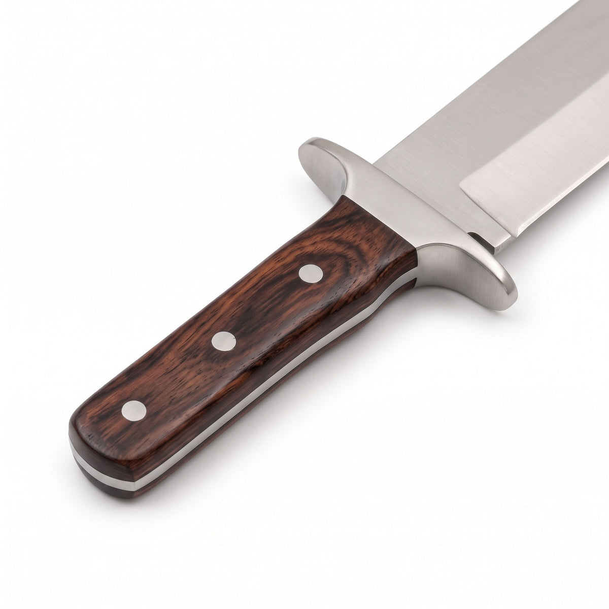 Highline 15" Carbon Steel Bowie Knife | Rosewood, handle and fittings close-up