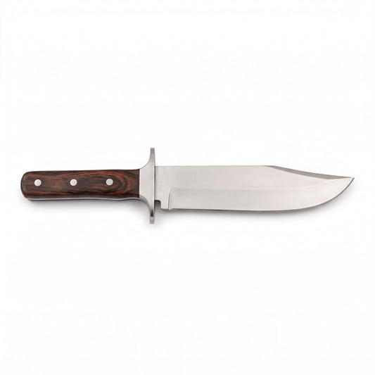 Highline 15" Carbon Steel Bowie Knife | Rosewood, side profile on white
