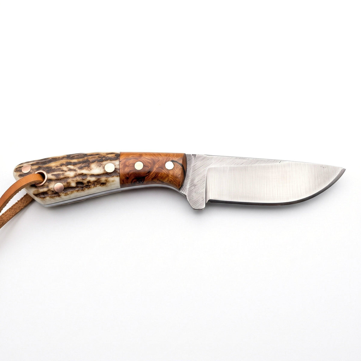 Ranch 7.5" Carbon Steel Cowboy Knife | Stag, side profile on white