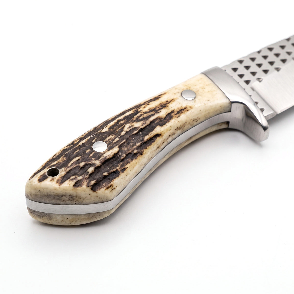 Ranch 7" Rasp Steel Cowboy Knife | Stag, handle and fittings close-up