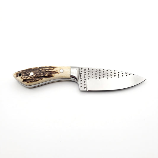 Ranch 7" Rasp Steel Cowboy Knife | Stag, side profile on white