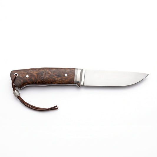 Ridgeback 10.5" Carbon Steel Hunting Knife | Walnut, side profile on white