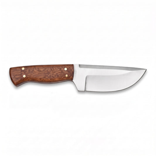 Ridgeback 10" Carbon Steel Hunting Knife | Ram Horn, side profile on white