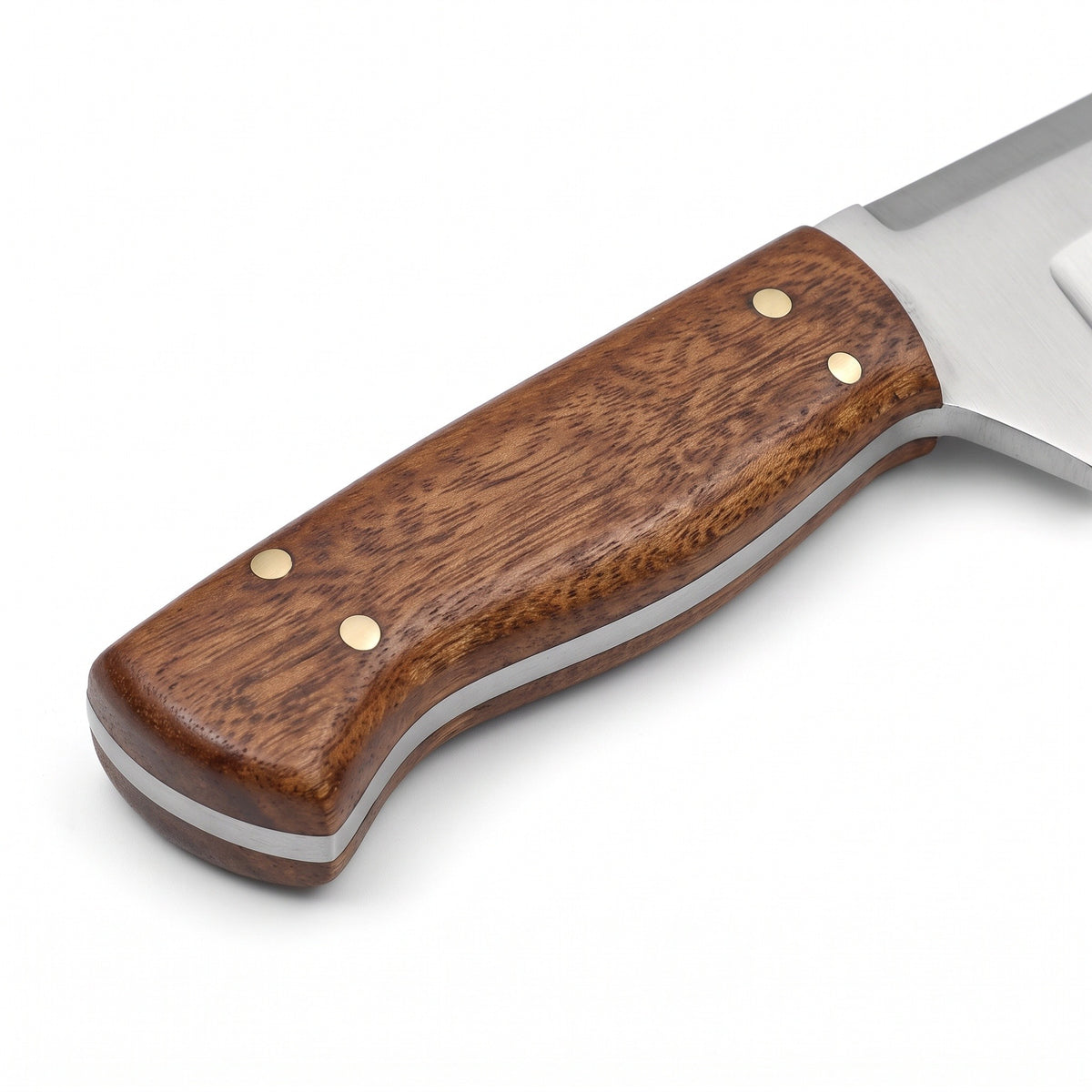 Ridgeback 10" Carbon Steel Hunting Knife | Ram Horn, handle and fittings close-up