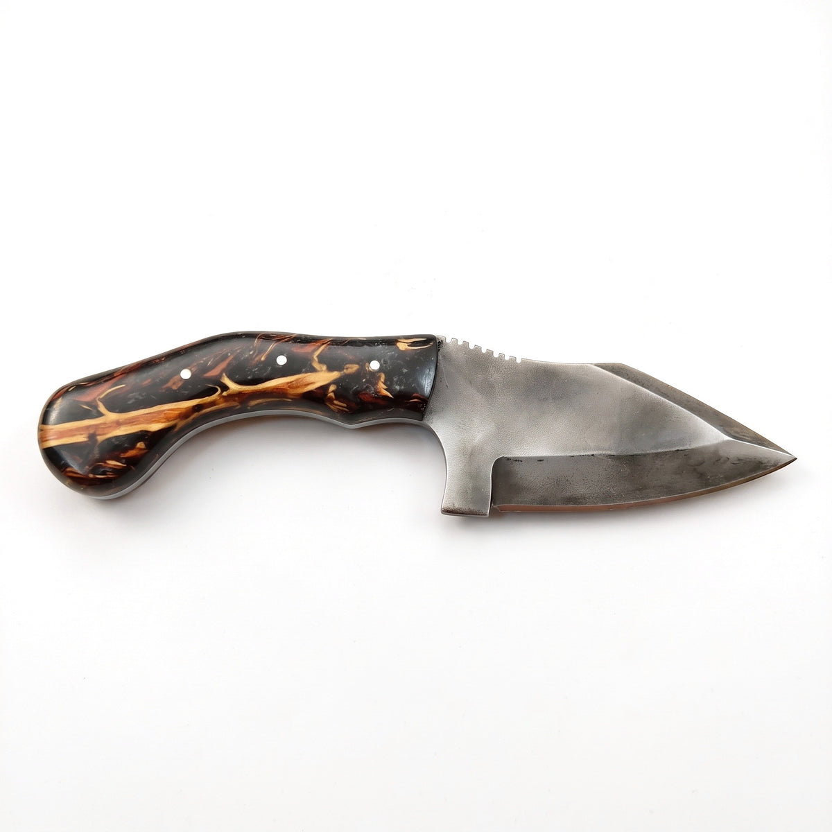 Ridgeback 7.5" Carbon Steel Hunting Knife | Resin, side profile on white