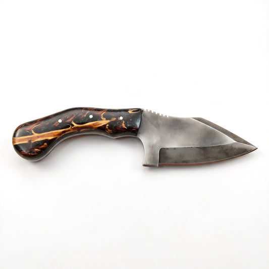 Ridgeback 7.5" Carbon Steel Hunting Knife | Resin, side profile on white