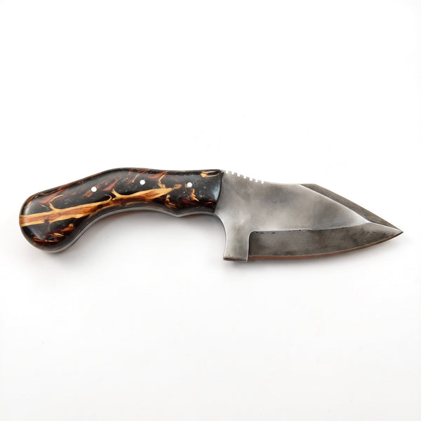 Ridgeback 7.5" Carbon Steel Hunting Knife | Resin, side profile on white
