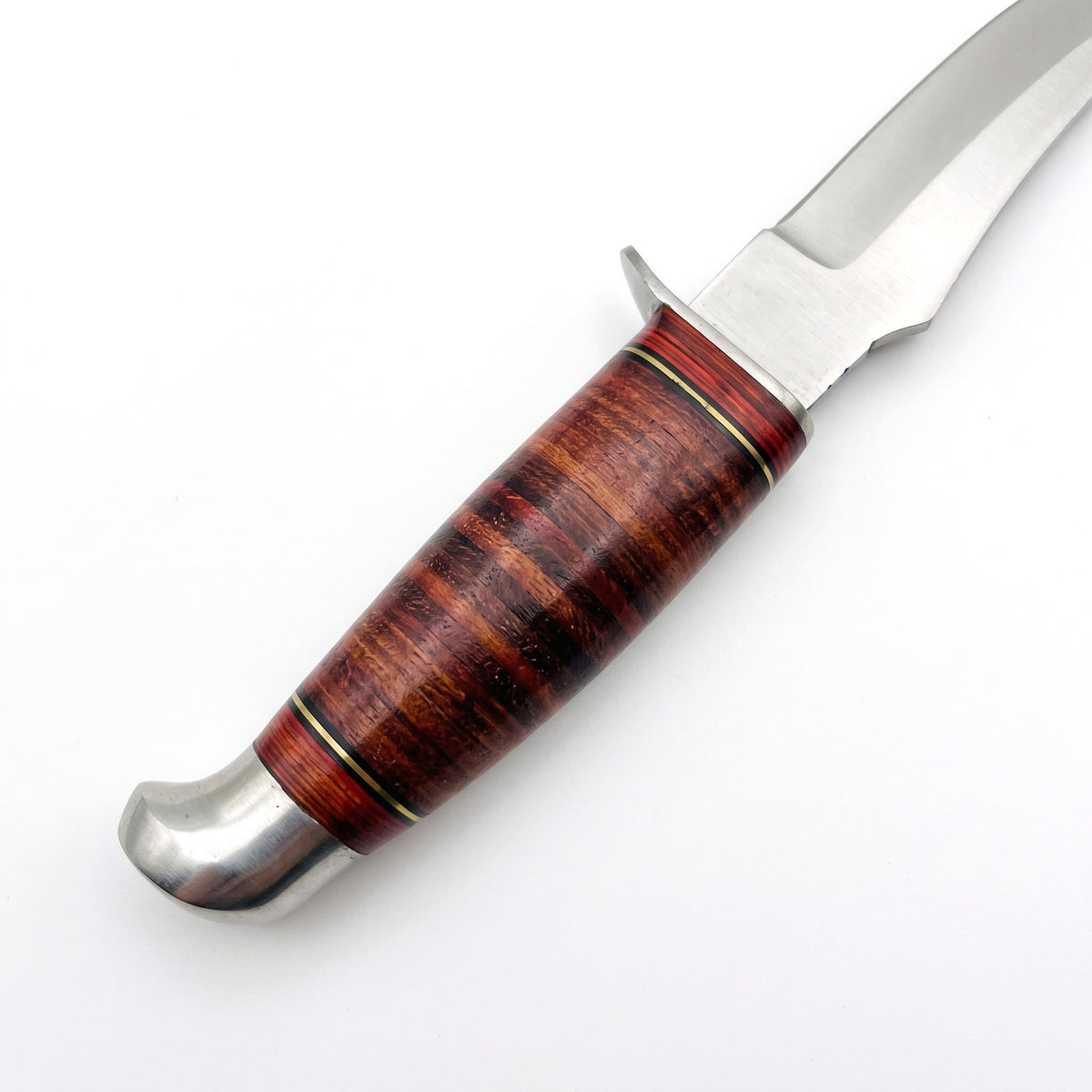 Ridgeback 8" Carbon Steel Hunting Knife | Hardwood, handle and fittings close-up