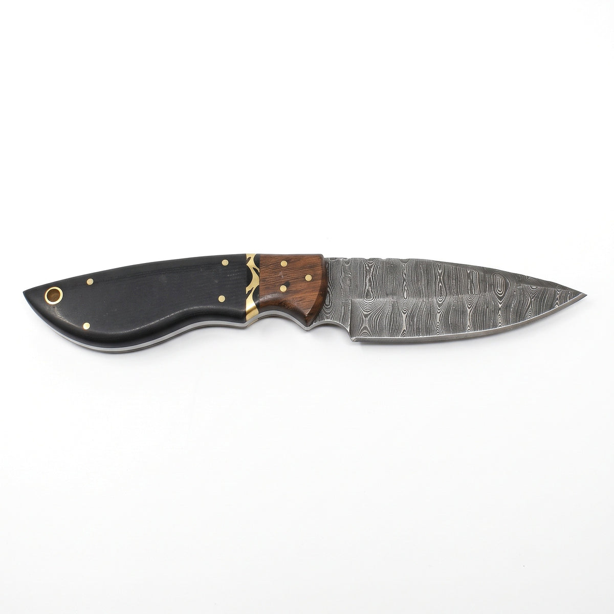Ridgeback 8" Damascus Hunting Knife | G10, side profile on white