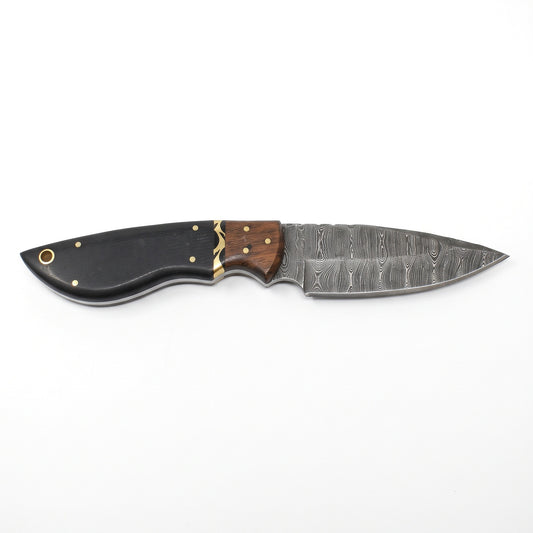 Ridgeback 8" Damascus Hunting Knife | G10, side profile on white