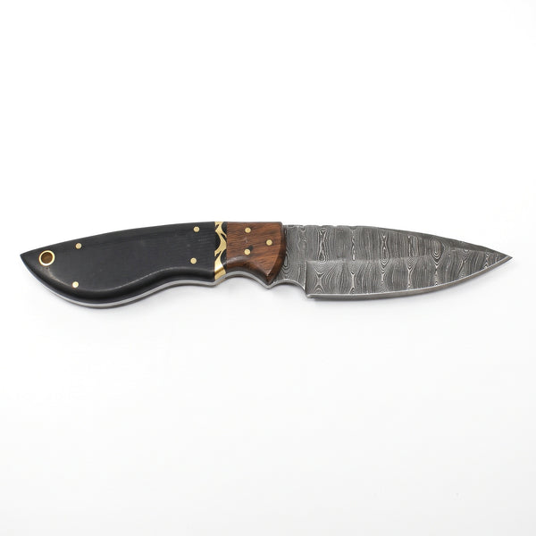 Ridgeback 8" Damascus Hunting Knife | G10, side profile on white