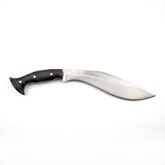 Summit 22" Satin Steel Kukri | Black Micarta, side profile on white