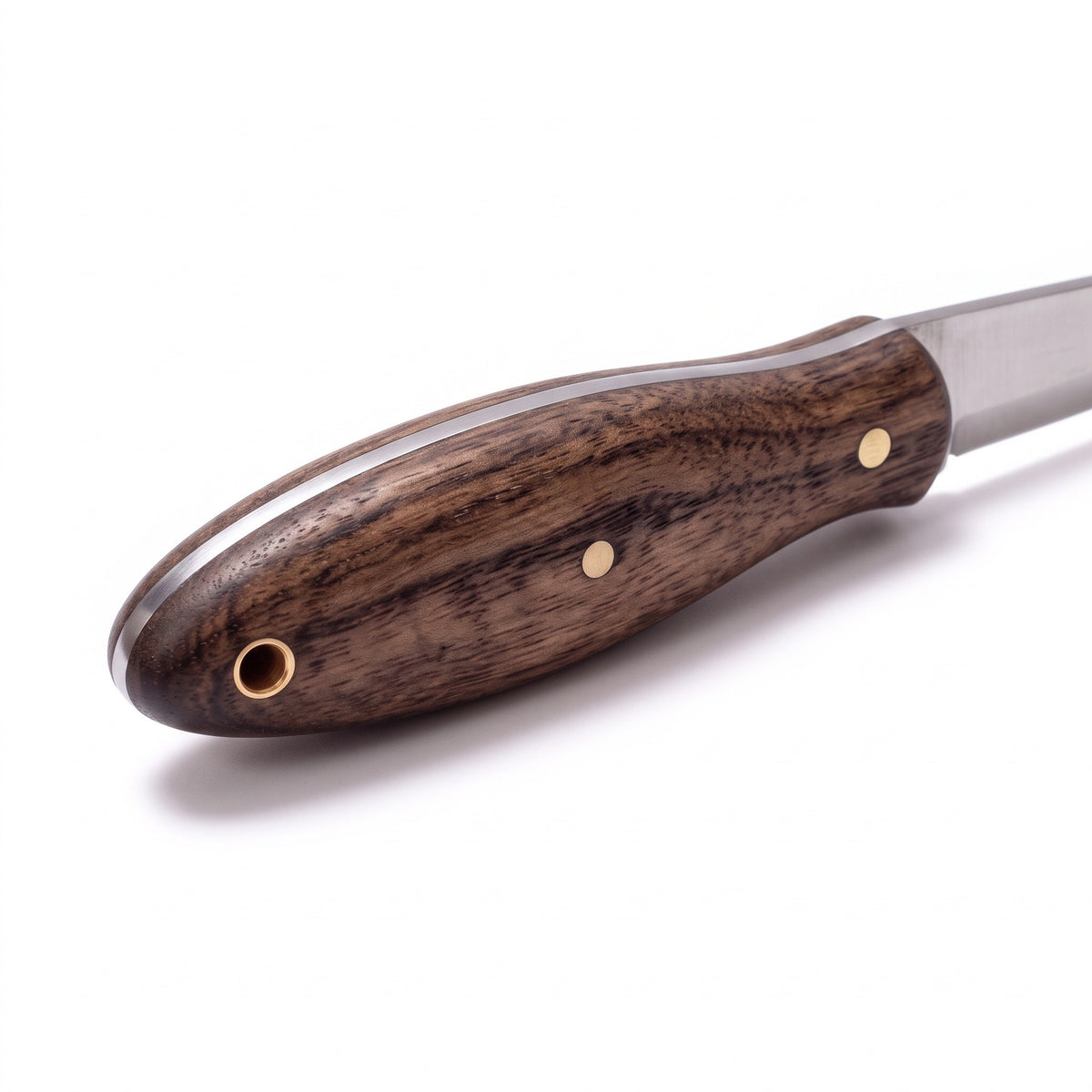 Timber 7" Carbon Steel Wood Carving Knife | Ash, handle and fittings close-up