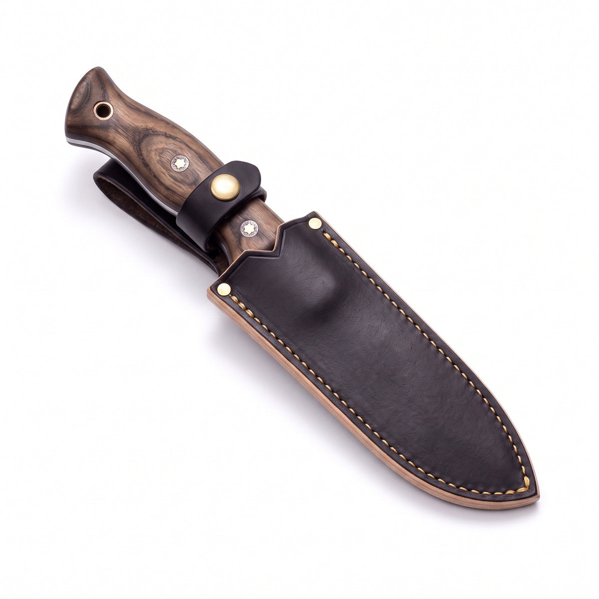 Timber 15" Carbon Steel Camp Knife | Ash, seated in the Crownridge sheath