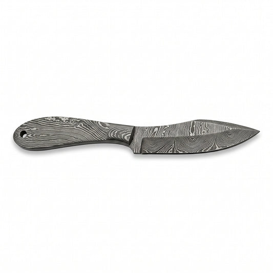 Timber 8" Damascus Camp Knife | Damascus Steel, side profile on white