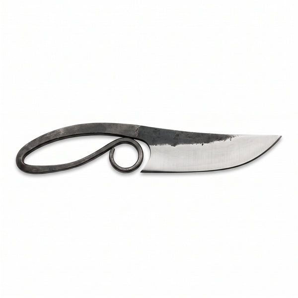 Timber 9.5" Damascus Viking Knife | Damascus Steel, side profile on white