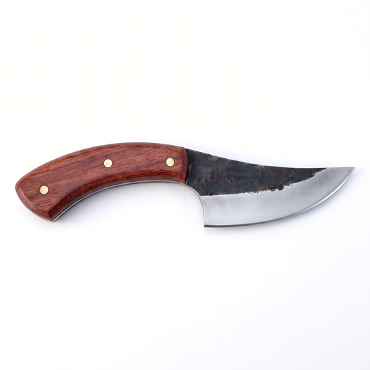 Timber 9.75" Damascus Camp Knife | Rosewood, side profile on white