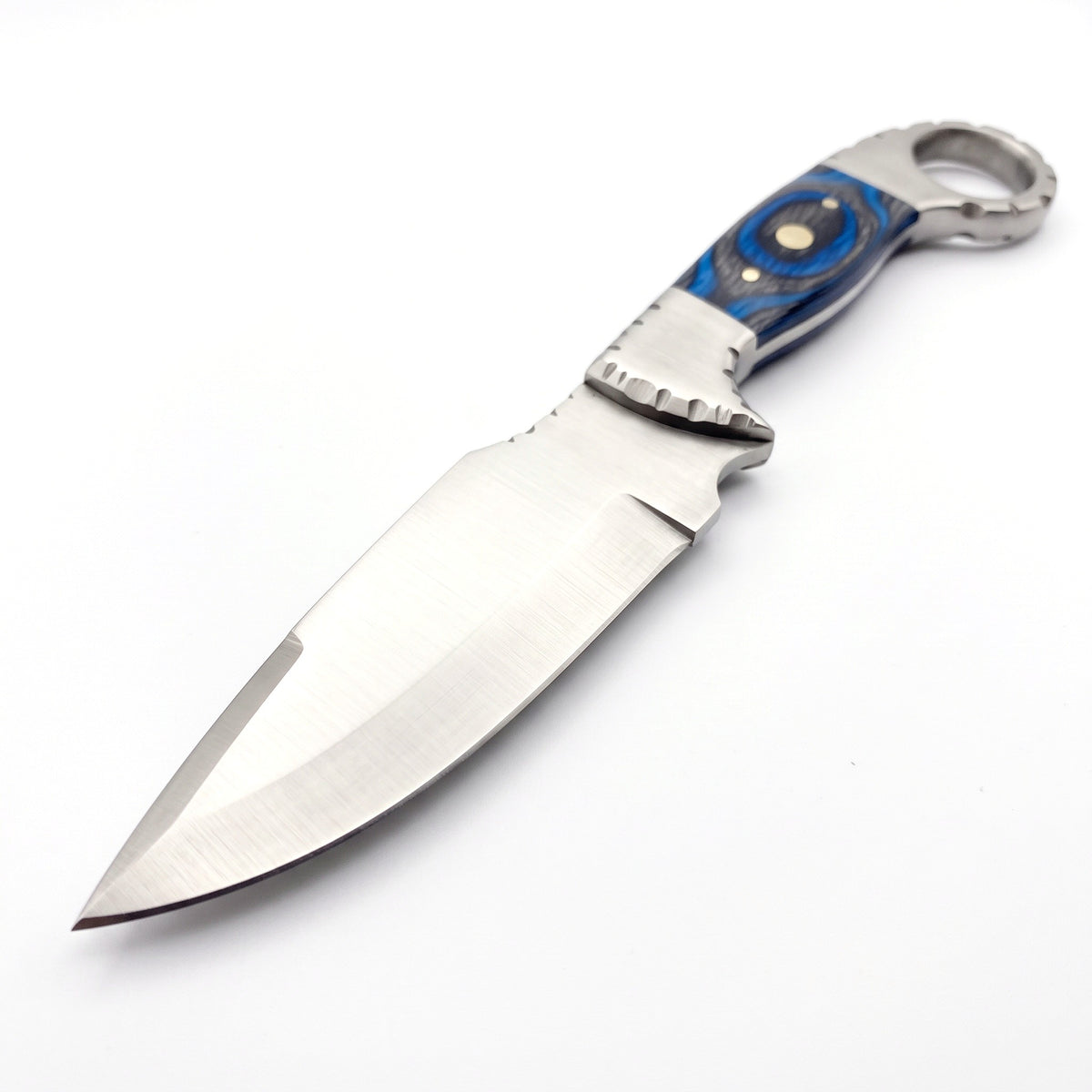 Trailhead 11" Carbon Steel Skinning Knife | Hardwood, carbon steel blade close-up