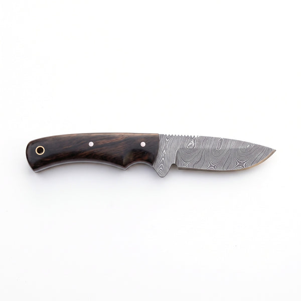 Trailhead 6.5" Damascus EDC Knife | Rosewood, side profile on white